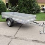 ALFA 12013MN.75L Alu egytengelyes fékezetlen mellsőkerekes fix alu oldalfalas nyitott utánfutó