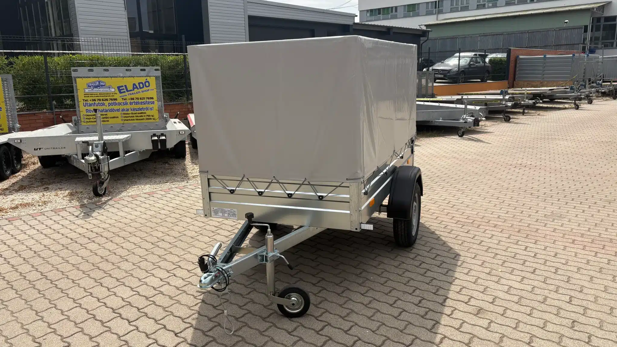 Ponyva 80 cm magas, szürke rögzítőzsinorral ALFA 12015, 22015 utánfutóhoz TP1201580