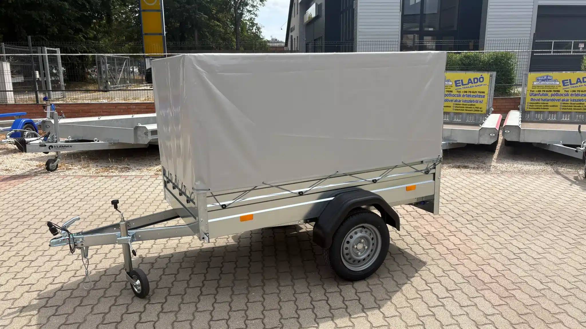 Ponyva 80 cm magas, szürke rögzítőzsinorral ALFA 12015, 22015 utánfutóhoz TP1201580