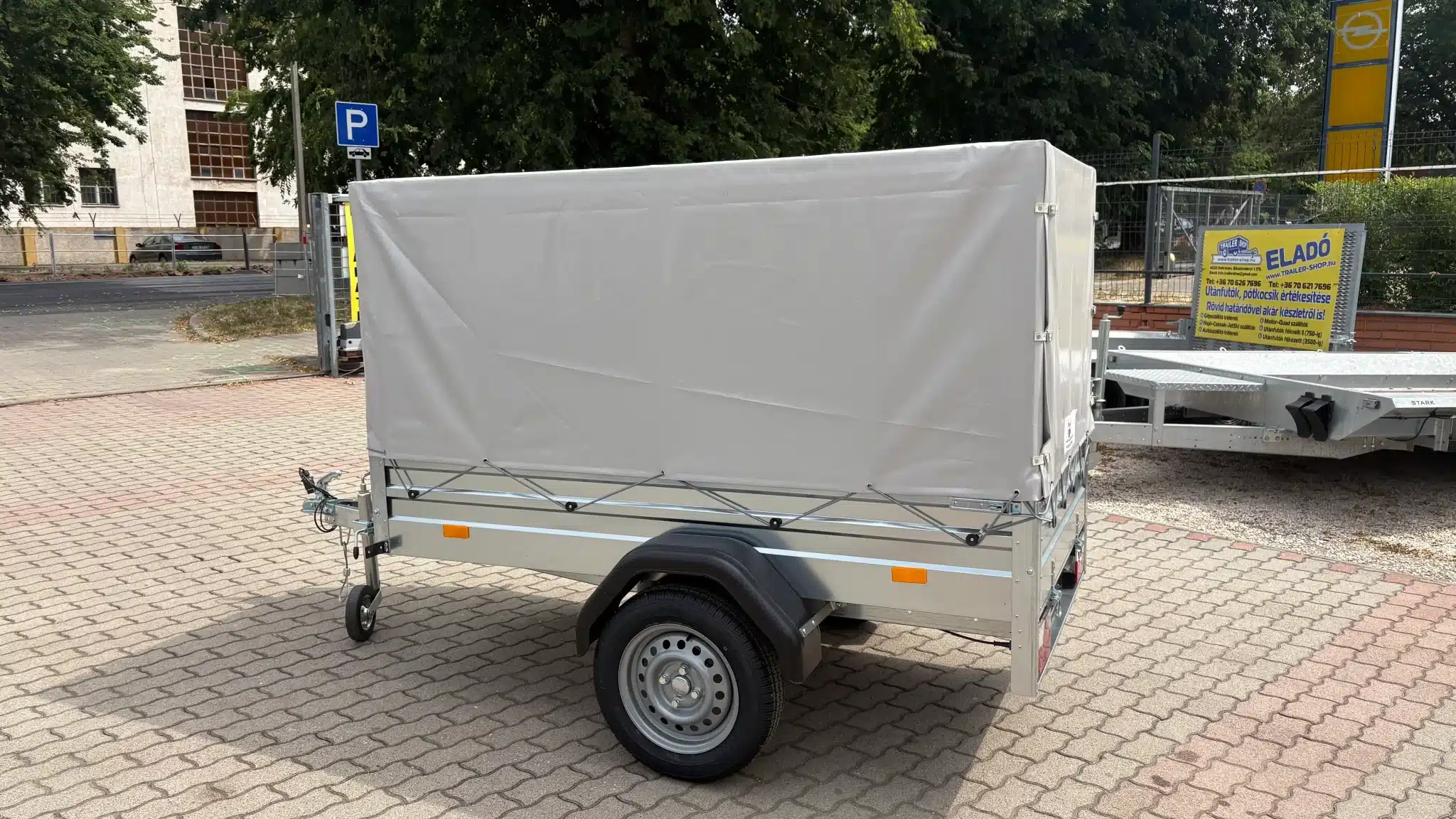 Ponyva 80 cm magas, szürke rögzítőzsinorral ALFA 12015, 22015 utánfutóhoz TP1201580