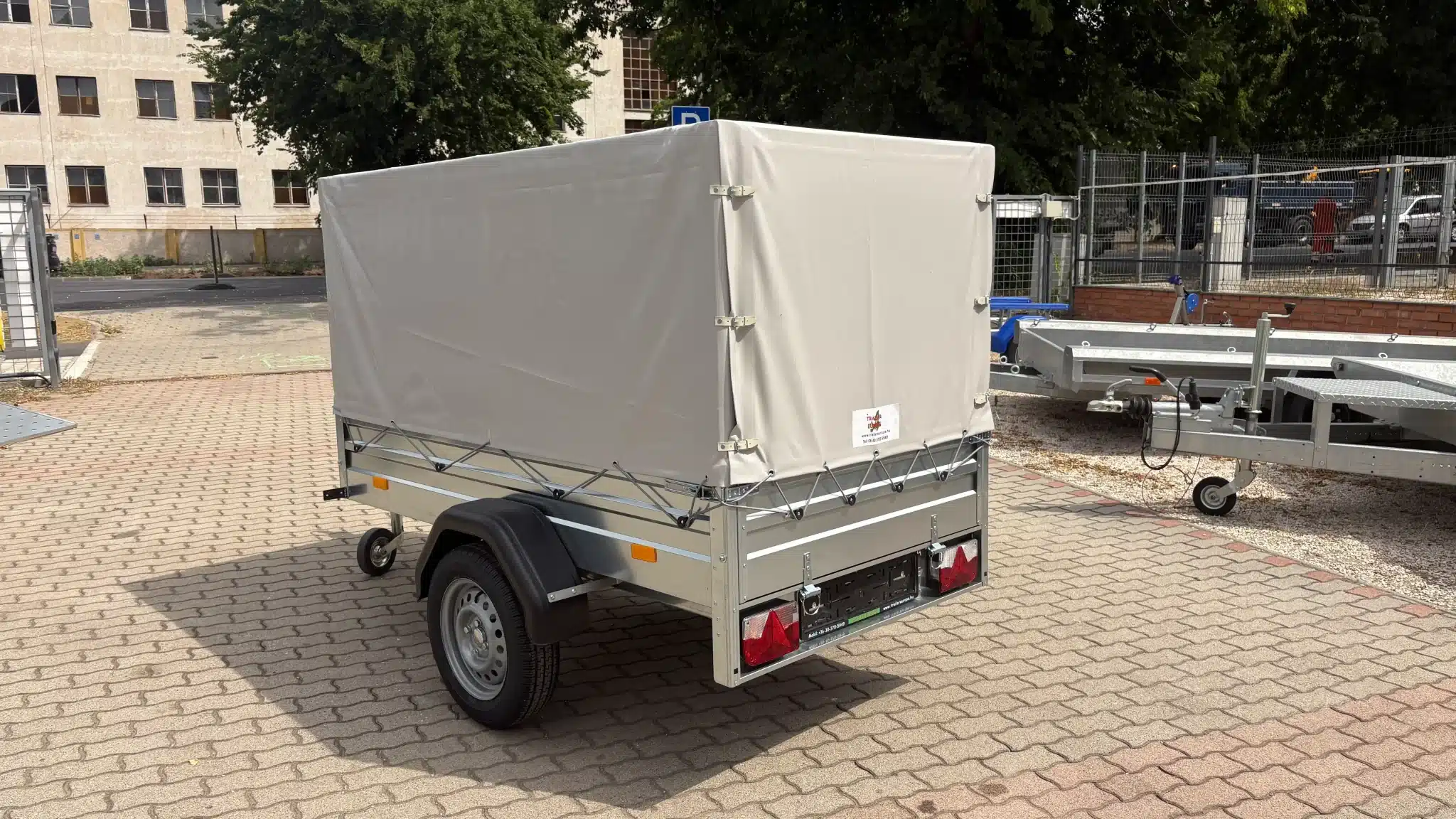 Ponyva 80 cm magas, szürke rögzítőzsinorral ALFA 12015, 22015 utánfutóhoz TP1201580