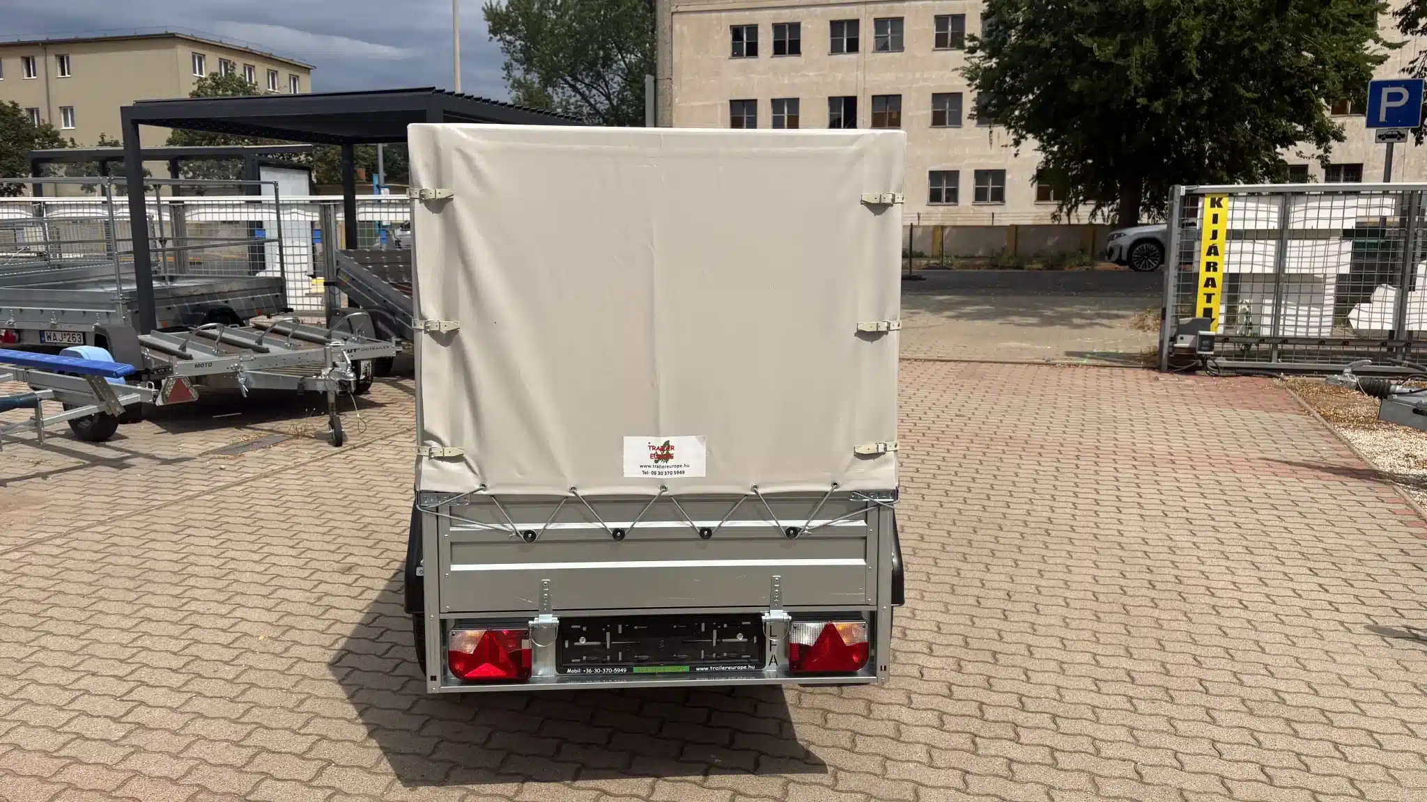 Ponyva 80 cm magas, szürke rögzítőzsinorral ALFA 12015, 22015 utánfutóhoz TP1201580