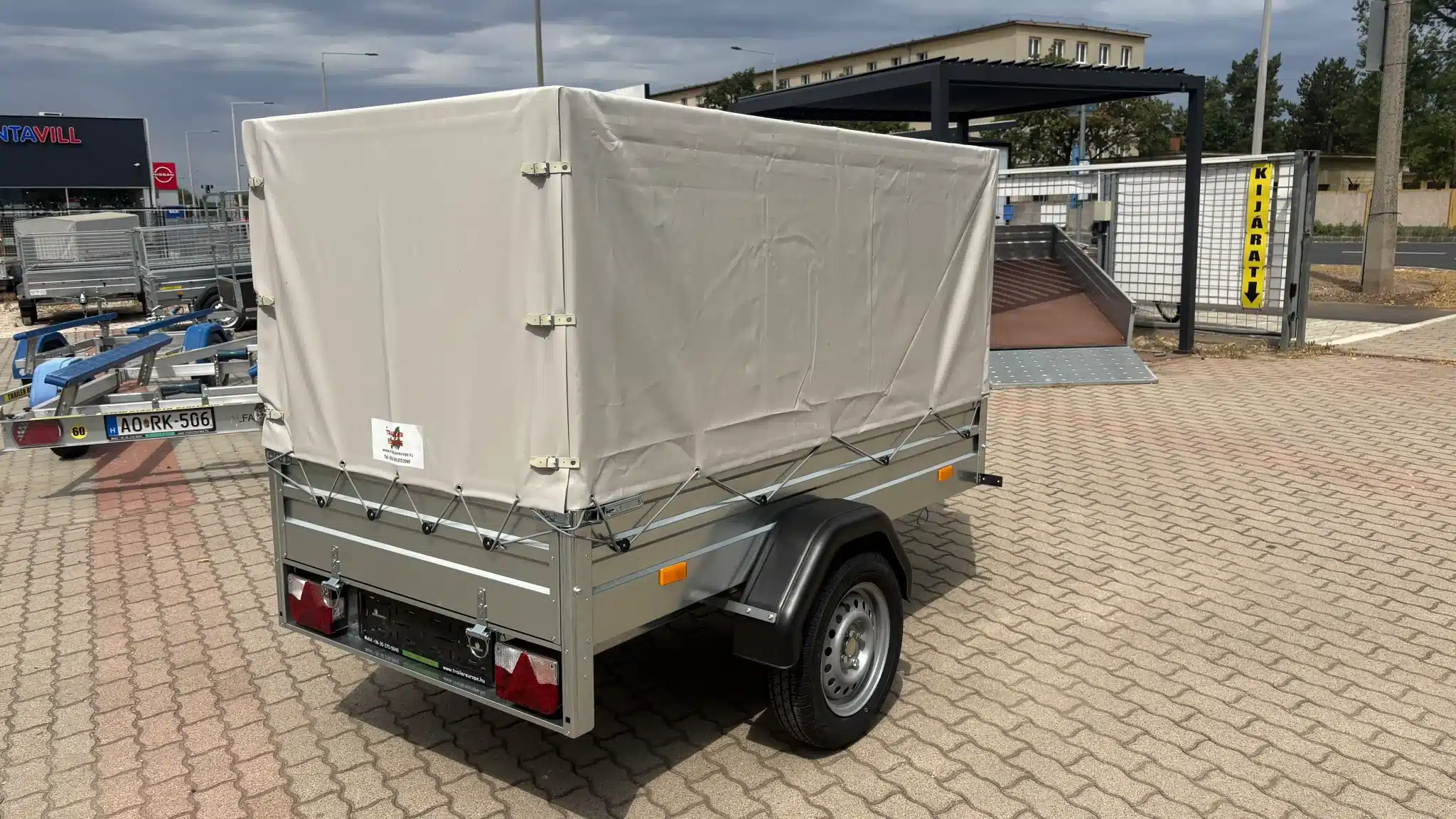 Ponyva 80 cm magas, szürke rögzítőzsinorral ALFA 12015, 22015 utánfutóhoz TP1201580