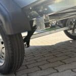 ALFA 12013MN.75L egytengelyes, 2,0x1,25m méretű, 750kg fék nélküli, laprugós mellsőkerekes fix oldalfalas nyitott utánfutó