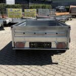 ALFA 12013MN.75L egytengelyes, 2,0x1,25m méretű, 750kg fék nélküli, laprugós mellsőkerekes fix oldalfalas nyitott utánfutó