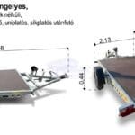 ALFA 12516MP.75SC egytengelyes, 2,56x1,6m méretű, 750kg fék nélküli, mellsőkerekes, süllyeszthető, uniplatós, síkplatós utánfutó