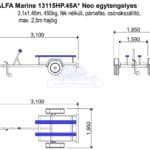 ALFA Marine 13115HP.45A* Neo egytengelyes, 3,1x1,49m, 450kg, fék nélküli, párnafás, csónakszállító max. 2,5m hajóig
