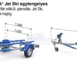 ALFA Marine 14716HP.75A Egytengelyes, 4,65(5,05)x1,58m, 750kg, fék nélküli, párnafás, Jet Ski, Csónakszállító, max. 4,25m hajóig