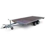 ALFA-T 44020AP.200-ig 10" kéttengelyes, 4,05x2,0m, 2000kg, fékezett, alsókerekes, síkplatós, uniplatós utánfutó, trailer, tréler és autószállító tréler