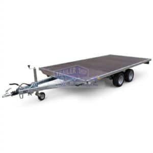 ALFA-T 44020AP.200-ig 10" kéttengelyes, 4,05x2,0m, 2000kg, fékezett, alsókerekes, síkplatós, uniplatós utánfutó, trailer, tréler és autószállító tréler