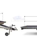 ALFA-B 22116MP.100-ig egytengelyes, 2,1x1,6m méretű, 1000kg, fékezett, mellsőkerekes, uniplatós, síkplatós utánfutó