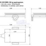 ALFA-B 22515MN.150-ig egytengelyes, 2,44x1,44m méretű, 1500kg, fékezett mellsőkerekes fix oldalfalas utánfutó