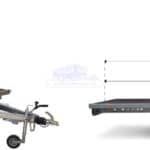 ALFA-B 23016MP.75 egytengelyes, 3,0x1,6m méretű, 750kg, fékezett, mellsőkerekes, uniplatós, síkplatós utánfutó