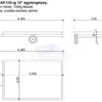 ALFA-B 23020AP.130-ig 10" egytengelyes 3,0x2,0m méretű, 1300kg, fékezett alsókerekes uniplatós síkplatós utánfutó trailer, tréler
