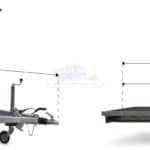 ALFA-B 23020AP.150-ig 10" egytengelyes 3,0x2,0m méretű, 1500kg, fékezett alsókerekes uniplatós síkplatós utánfutó trailer, tréler