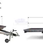 ALFA-B 23616MP.130-ig egytengelyes, 3,66x1,6m méretű, 1300kg, fékezett, mellsőkerekes, uniplatós, síkplatós utánfutó