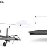 ALFA-B 24020AP.130-ig 10" egytengelyes 4,0x2,0m méretű, 1300kg, fékezett alsókerekes uniplatós síkplatós utánfutó trailer, tréler