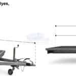 ALFA-B 24020AP.150-ig 10" egytengelyes 4,0x2,0m méretű, 1500kg, fékezett alsókerekes uniplatós síkplatós utánfutó trailer, tréler és autószállító tréler