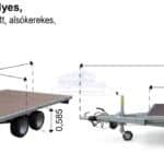 ALFA-T 42516AP.270-ig 10" kéttengelyes, 2,56x1,6m méretű, 2700kg, fékezett, alsókerekes, síkplatós, uniplatós utánfutó, trailer