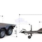 ALFA-T 43016MP.130-ig kéttengelyes, 3,0x1,6m méretű, 1300kg, fékezett, mellsőkerekes, síkplatós, uniplatós utánfutó