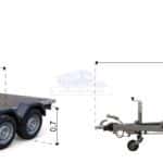 ALFA-T 43016MP.300-ig kéttengelyes, 3,0x1,6m méretű, 3000kg fékezett, mellsőkerekes, síkplatós, uniplatós utánfutó