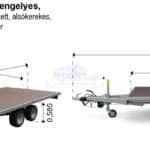 ALFA-T 43020AP.270-ig 10" kéttengelyes, 3,05x2,0m méretű, 2700kg, fékezett, alsókerekes, síkplatós, uniplatós utánfutó, trailer, tréler