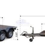 ALFA-T 43616MP.200-ig kéttengelyes, 3,66x1,6m méretű, 2000kg, fékezett, mellsőkerekes, síkplatós, uniplatós utánfutó
