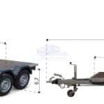 ALFA-T 43616MP.350-ig kéttengelyes, 3,66x1,6m, 3500kg, fékezett, mellsőkerekes, síkplatós, uniplatós utánfutó