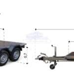 ALFA-T 43616MP.350-ig kéttengelyes, 3,66x1,6m, 3500kg, fékezett, mellsőkerekes, síkplatós, uniplatós utánfutó