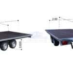ALFA-T 44020AP.300-ig 13" kéttengelyes, 4,05x2,0m, 3000kg, fékezett, alsókerekes, síkplatós, uniplatós utánfutó, trailer, tréler és autószállító tréler