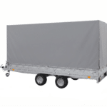 Ponyva 150 cm magas, szürke rögzítőzsinorral ALFA 12513, 22513, 42513 utánfutóhoz TP12513150