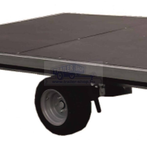 ALFA-B 22516AP.130-ig 10" egytengelyes 2,56x1,6m méretű, 1300kg fékezett alsókerekes uniplatós síkplatós utánfutó