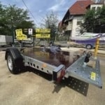 ALFA-B 23016MP.130SC egytengelyes fékezett mellsőkerekes uniplatós síkplatós süllyeszthető utánfutó