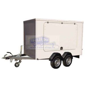 ALFA-T Modulo 42516MPK.200.2 kéttengelyes fékezett zárt utánfutó, 2 hátsó ajtóval, 1 oldal ajtóval, 1 fix oldalfallal