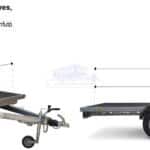 ALFA-B 22518MP.150-ig egytengelyes, 2,56x1,8m méretű, 1500kg, fékezett, mellsőkerekes, uniplatós, síkplatós utánfutó