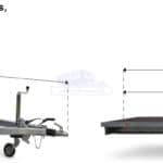 ALFA-B 23018AP.180-ig 10" egytengelyes 3,0x1,8m méretű, 1800kg, fékezett alsókerekes uniplatós síkplatós utánfutó