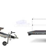 ALFA-B 23018MP.150-ig egytengelyes, 3,0x1,8m méretű, 1500kg, fékezett, mellsőkerekes, uniplatós, síkplatós utánfutó