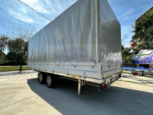 Ponyva 150 cm magas, szürke rögzítőzsinorral ALFA 15020AP, 25020AP, 45020AP utánfutóhoz TP15020150