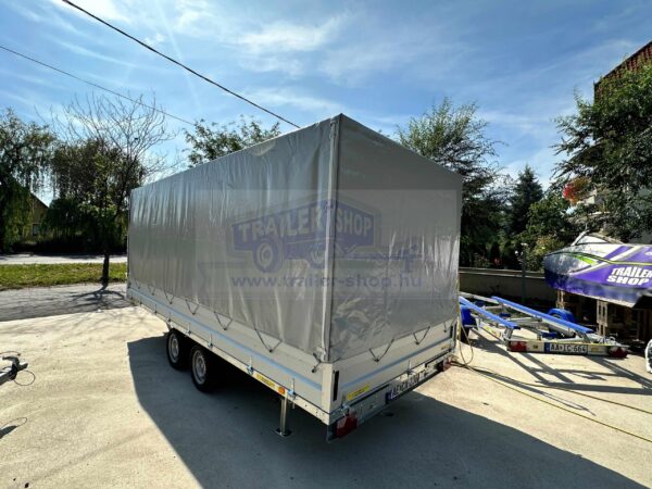 Ponyva 150 cm magas, szürke rögzítőzsinorral ALFA 15020AP, 25020AP, 45020AP utánfutóhoz TP15020150