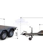 ALFA-T 43018MP.200-ig kéttengelyes, 3,0x1,8m méretű, 2000kg, fékezett, mellsőkerekes, síkplatós, uniplatós utánfutó