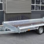 ALFA-T 548180MVG.350/T háromtengelyes, fékezett, alsókerekes, síkplatós, gépszállító utánfutó, tréler felhajtó rámpával