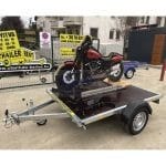 ALFA 12015MT.75.2 egytengelyes 1,98x1,5m méretű, 750kg, fék nélküli, mellsőkerekes motorszállító utánfutó