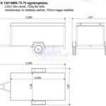 ALFA 12014MN.75.70 egytengelyes, 2,0x1,39m méretű, 750kg fék nélküli, mellsőkerekes fix oldalfalas nyitott utánfutó 700mm magas oldalfallal