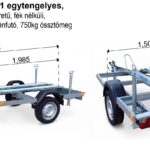 ALFA 12015MT.75.1 egytengelyes 1,98x1,5m méretű, 750kg, fék nélküli, mellsőkerekes motorszállító utánfutó
