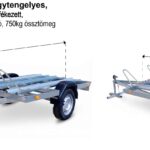 ALFA 12015MT.75.2 egytengelyes 1,98x1,5m méretű, 750kg, fék nélküli, mellsőkerekes motorszállító utánfutó