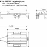 ALFA 12015MT.75.2 egytengelyes 1,98x1,5m méretű, 750kg, fék nélküli, mellsőkerekes motorszállító utánfutó