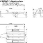 ALFA 12015MT.75.3 egytengelyes 1,98x1,5m méretű, 750kg, fék nélküli, mellsőkerekes motorszállító utánfutó