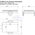 ALFA 12513MN.75L Alu Alumínium egytengelyes, 2,45x1,45m méretű, 750kg fék nélküli, mellsőkerekes fix alu oldalfalas nyitott utánfutó