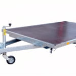ALFA-B 23016AP.130-ig 10" egytengelyes 3,0x1,6m méretű, 1300kg fékezett alsókerekes uniplatós síkplatós utánfutó