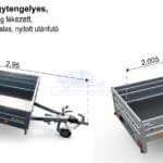 ALFA-B 22011MN.75L egytengelyes, 2,00x1,08m méretű 750kg, fékezett mellsőkerekes fix oldalfalas utánfutó